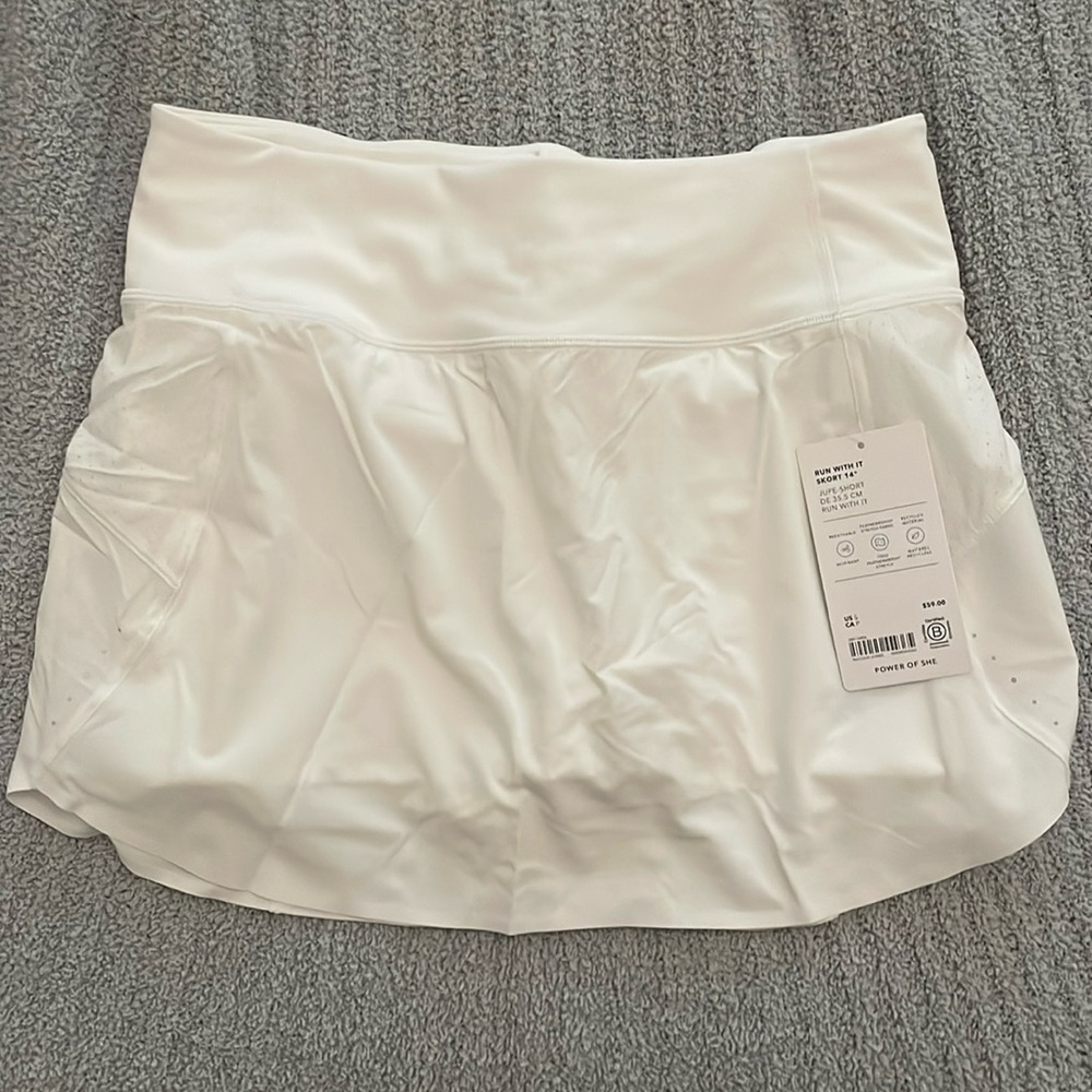 Run With It High Rise 14 Skort white athleta